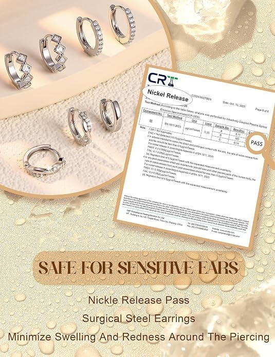 Small Gold Huggie Hoop Earrings Set 14K Gold Plated Dainty Cartilage Helix