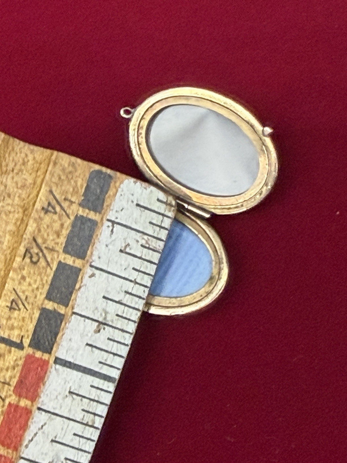 Antique Victorian Blue Robins Egg Enamel Hearts & Star Gold Filled Locket