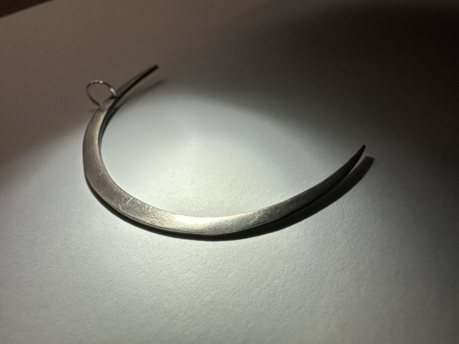 Handmade Sterling or 999 Silver Crescent Pendant, 2+ in from Etsy Boutique