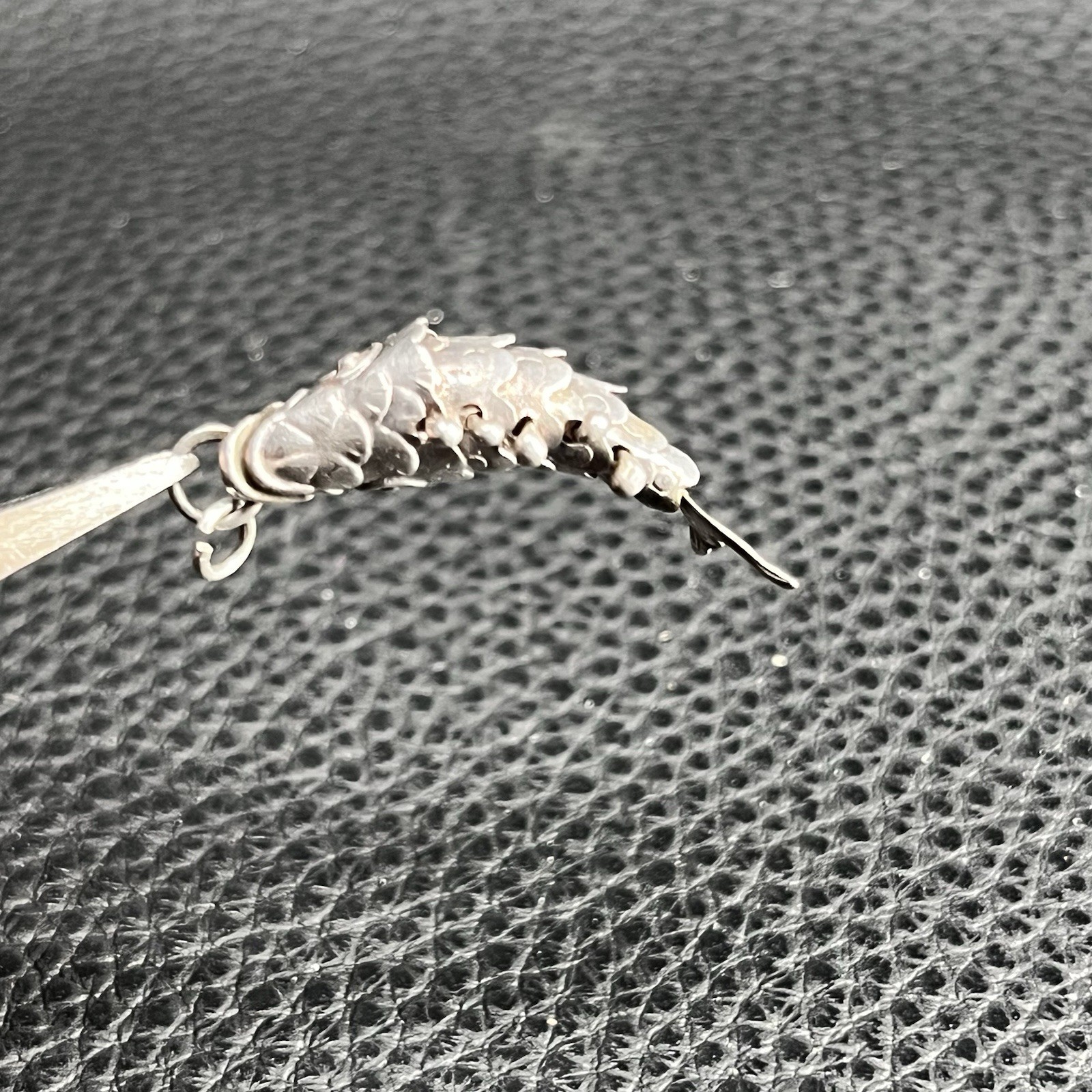 Vintage Sterling 925 Silver Asian Carp Articulated Fish Pendant Artisan Charm