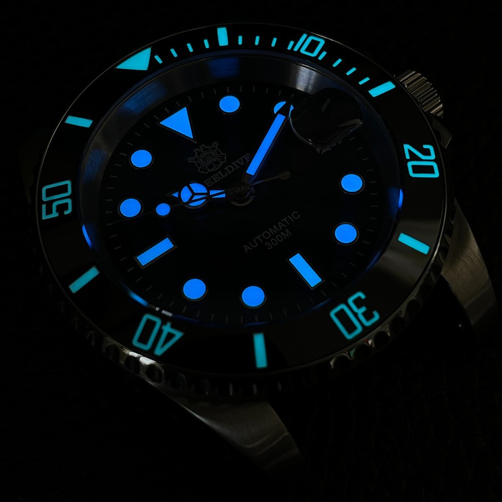 Steeldive SD1953 Black Sub 300M Automatic Dive Watch Sapphire NH35 24 Jewels