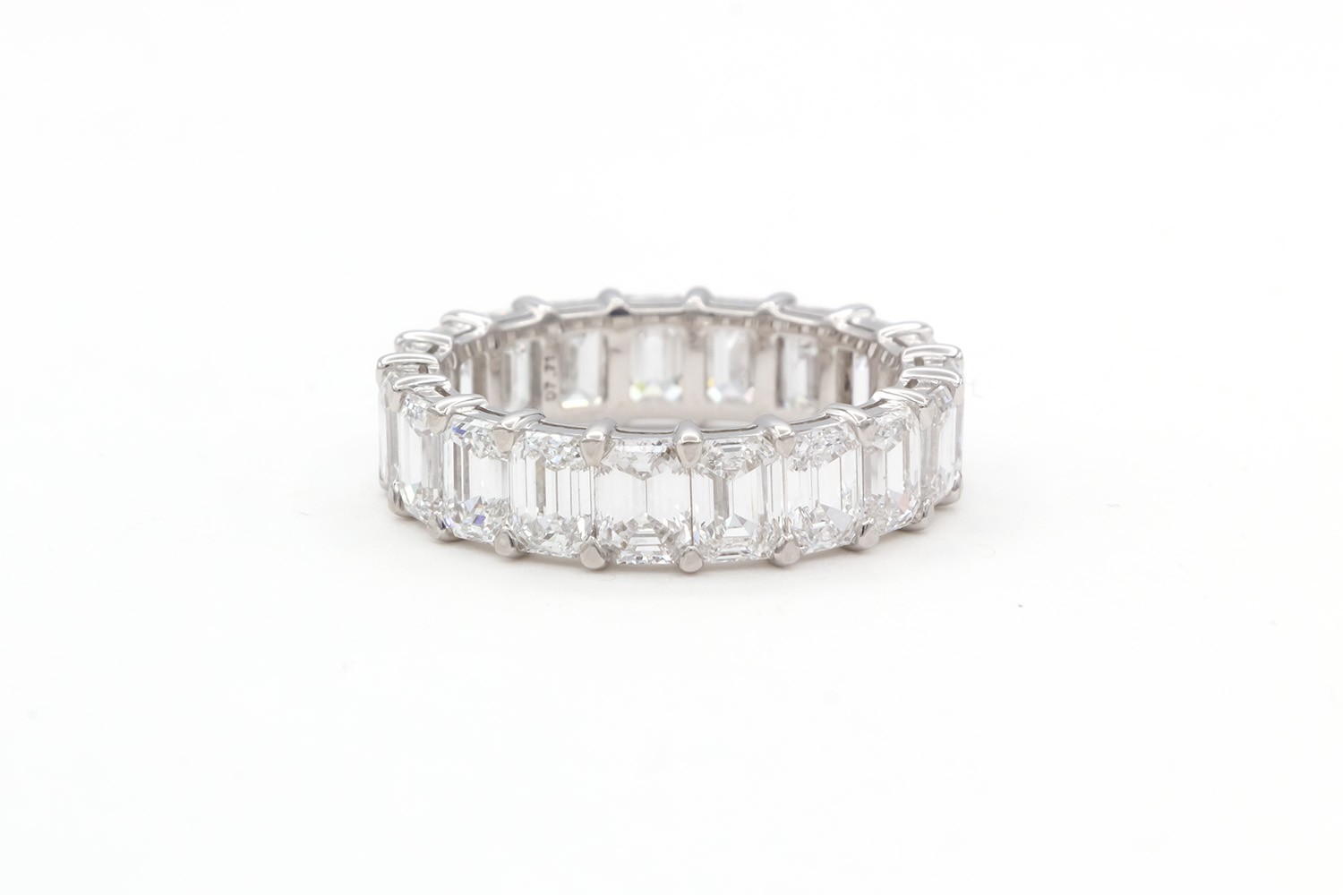GIA Certified Emerald Cut Diamond Eternity Band 7.71ctw D-F/IF-VS 14k White Gold