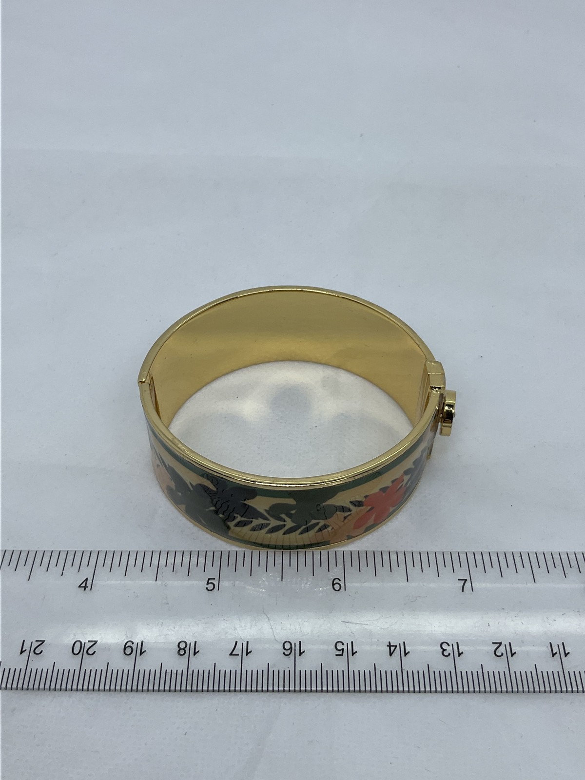 Ann Taylor Floral Hinged Bangle Bracelet