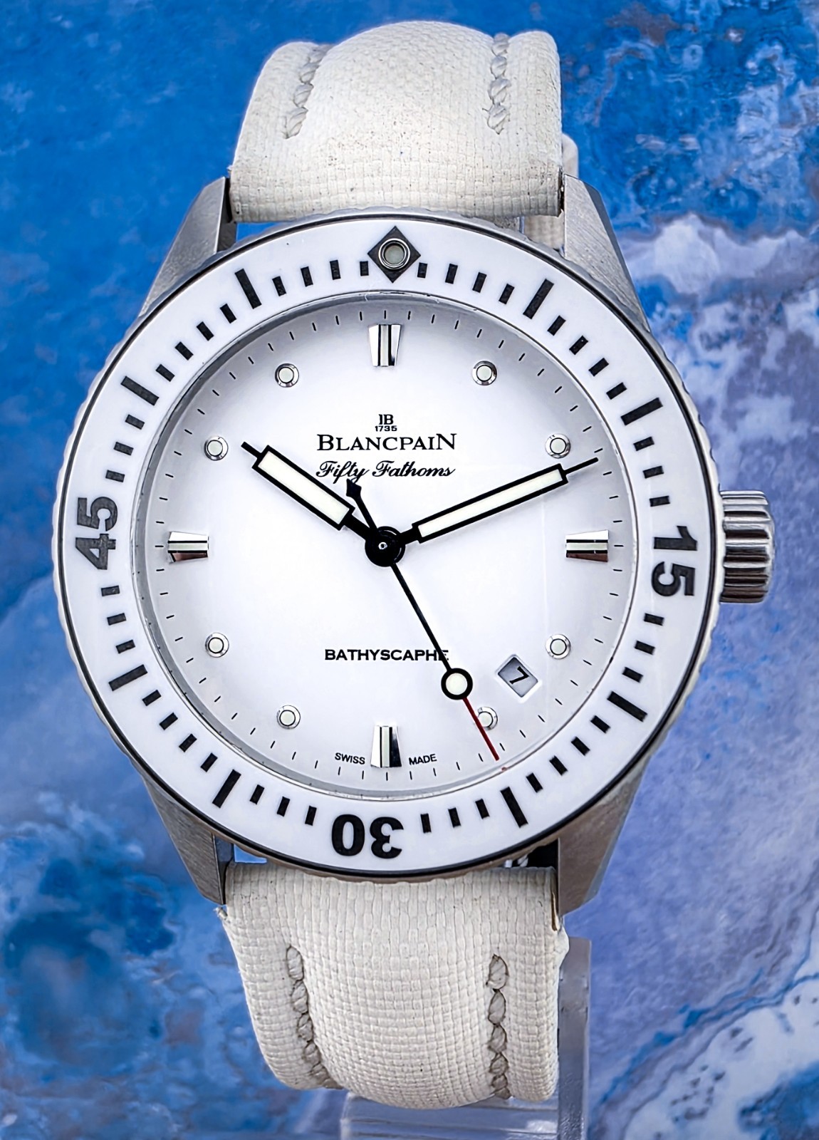 Blancpain Fifty Fathoms Bathyscaphe 38mm White Dial 5100-1127-W52A Fullset