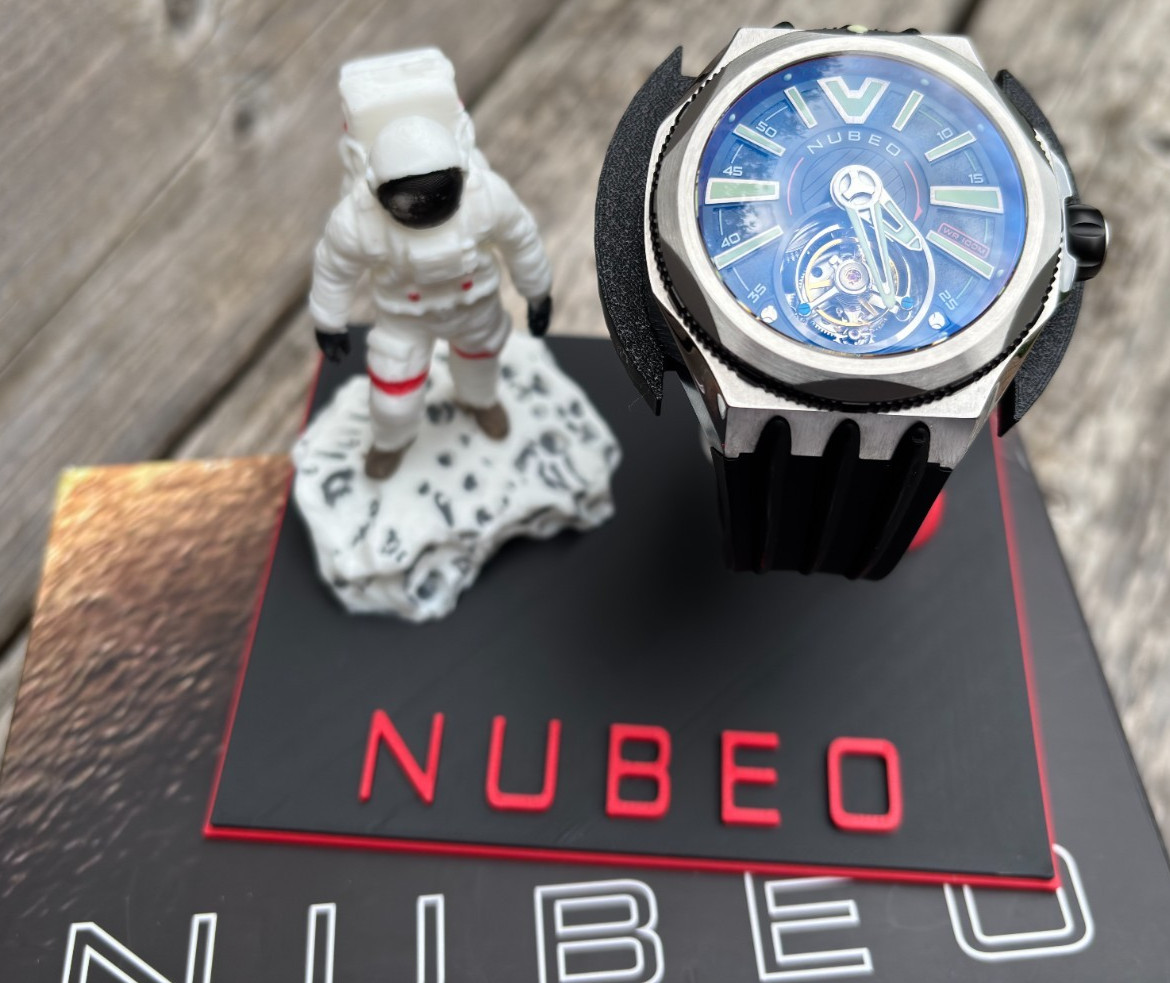 Nubeo Messenger Tourbillon NB-6075-01. Limited Edition w/Box, Docs, Card + Stand