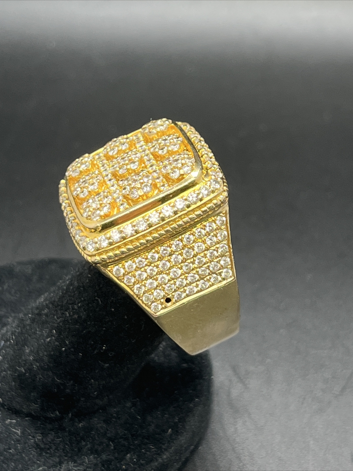 14K Solid Yellow Gold Diamond 2.00CT Men’s Ring Size 10.5