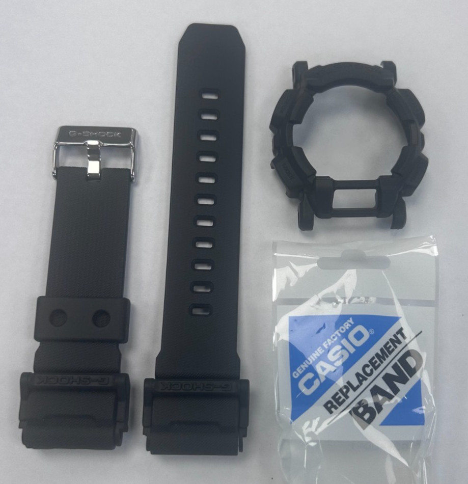 Casio STRAP GD-400-1 Resin Rubber Band AND BEZEL COMBO BLACK GD-400