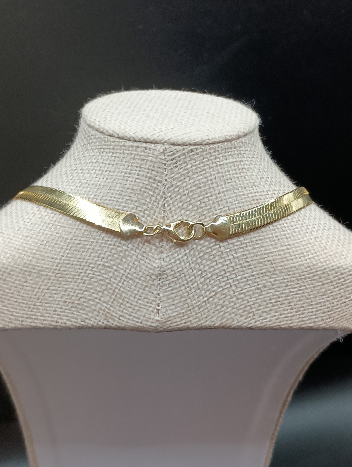 Gold Plated Herringbone Snake Chain 17″ Wide Flat