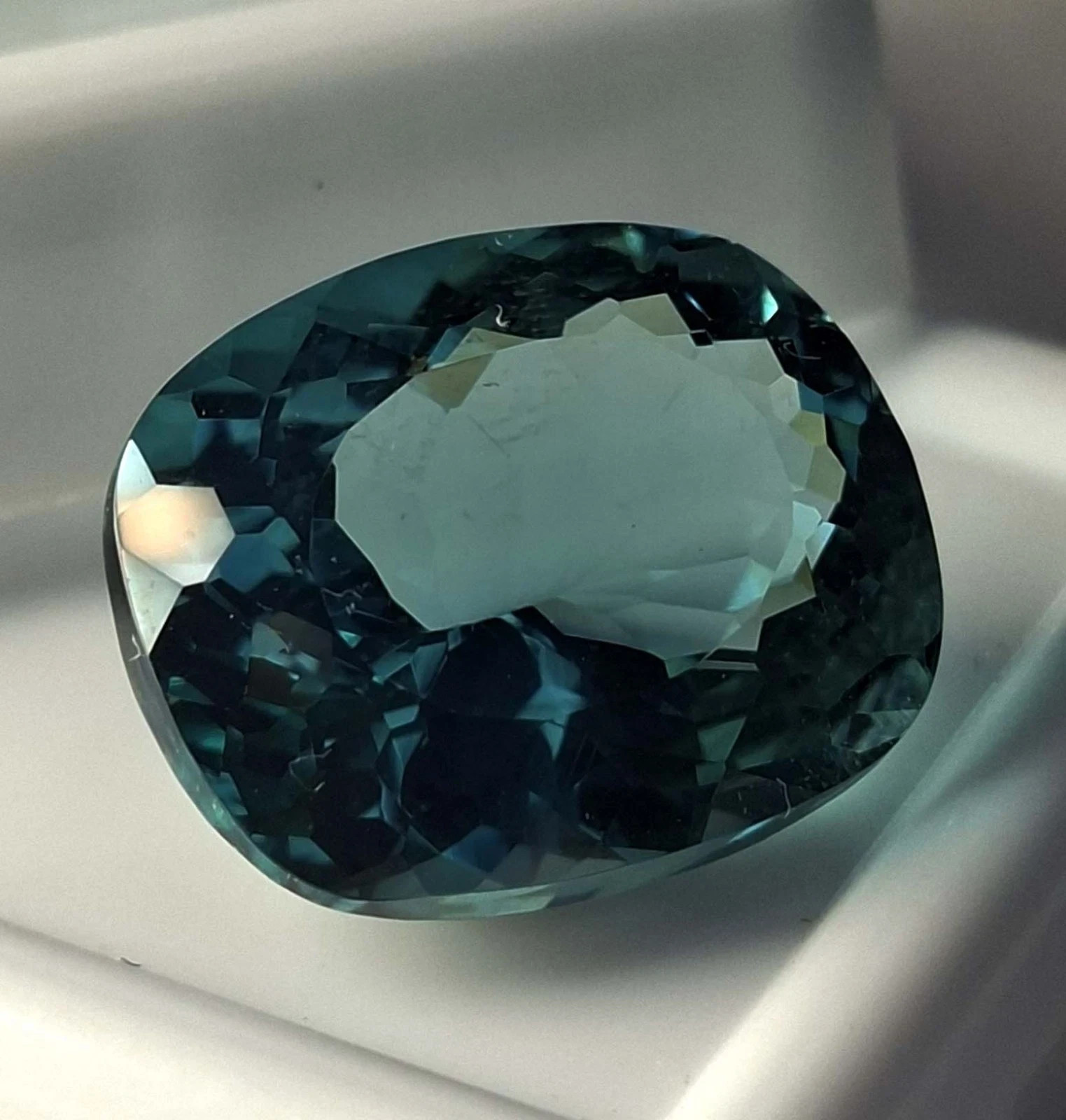 Exquisite Greenish Blue Tourmaline 10-12 Ct Natural Cushion Cut Certified Loose