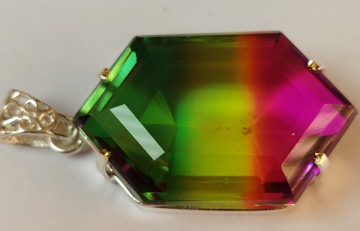 99.40 Ct. Tourmaline Fancy Cut Pendant Sterling Silver Pendant Gemstone Jewelry