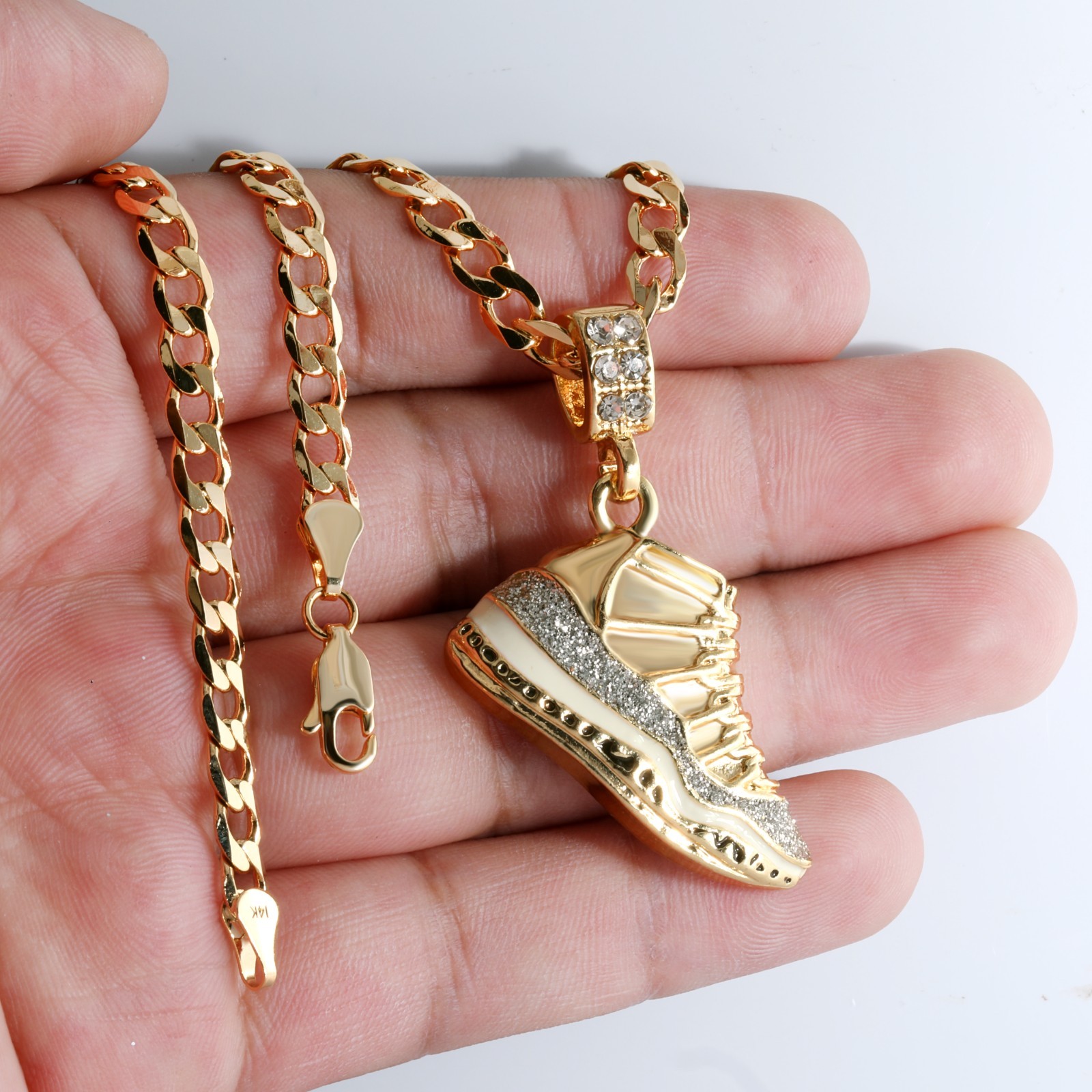 14k Cuban Chain Necklace 5mm A1r Silver Stardust Fashion Basketball Gold Plated