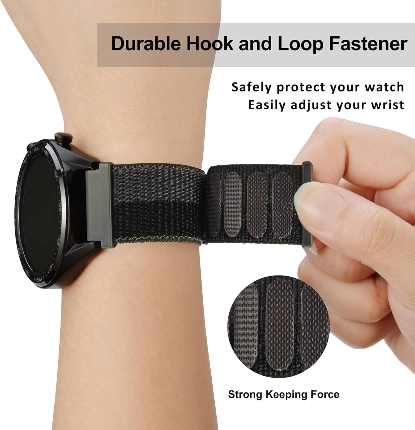 Lightweight 20mm Adjustable Nylon Watch Band with Quick Release – For Active Use