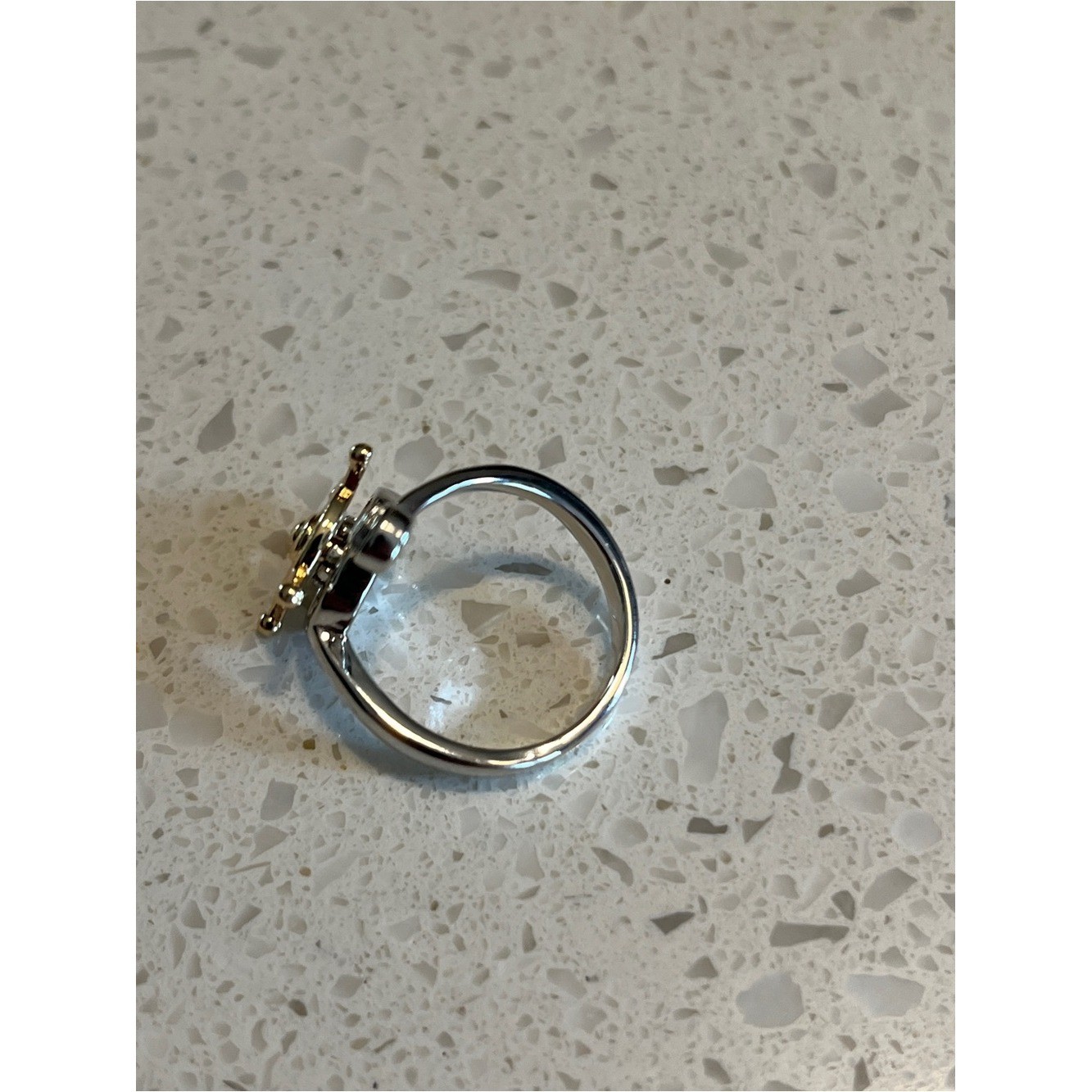 Zirconia Rhinestone Spinner Fidget adjustable open Ring