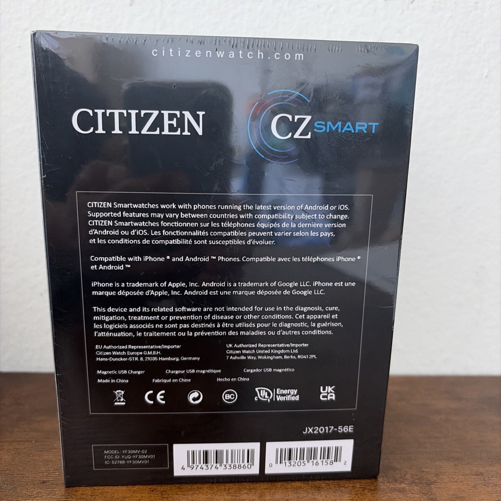 Citizen CZ Smart Watch Hybrid JX2017-56E Black Dial Black Bracelet Men’s
