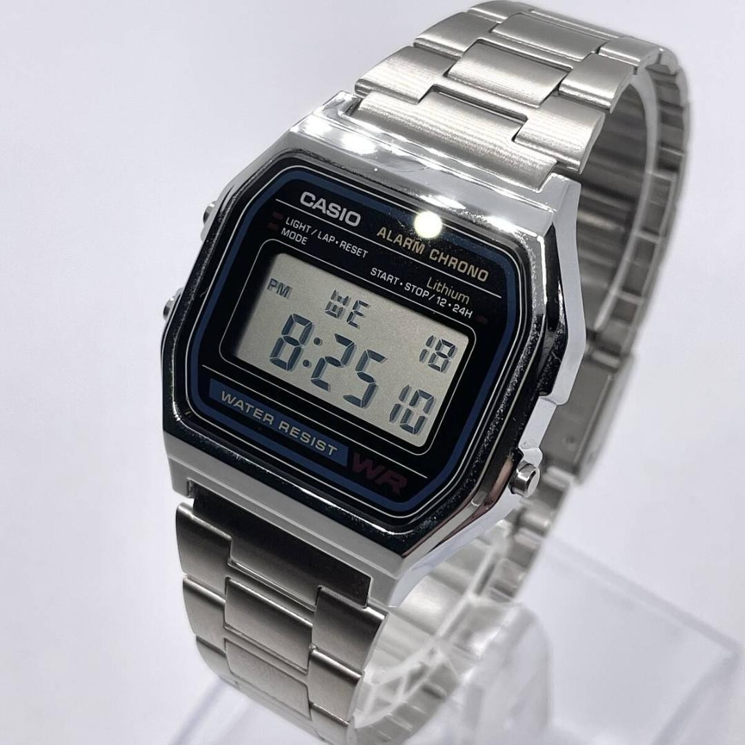 CASIO A158W Classic Vintage Digital Quartz Silver Watch Near Mint Working