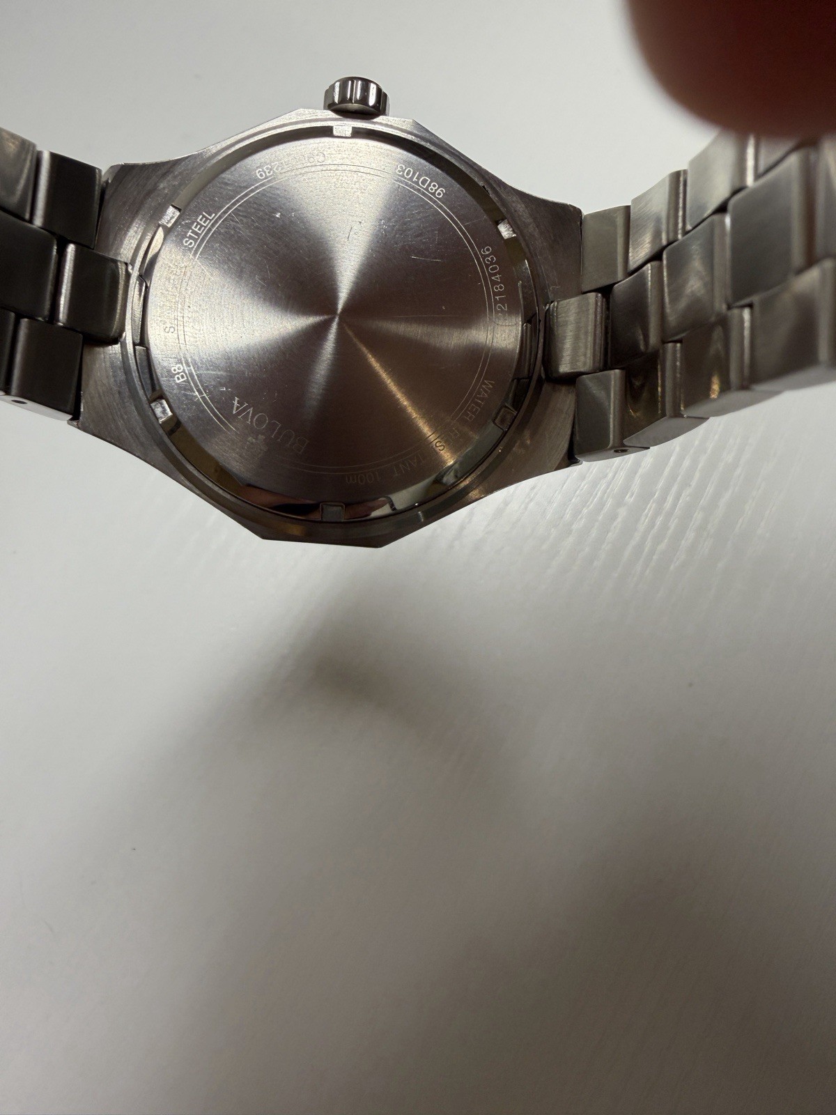 Bulova Men’s Classic Stainless Steel Black Diamond Dial Date Watch 98D103 Parts
