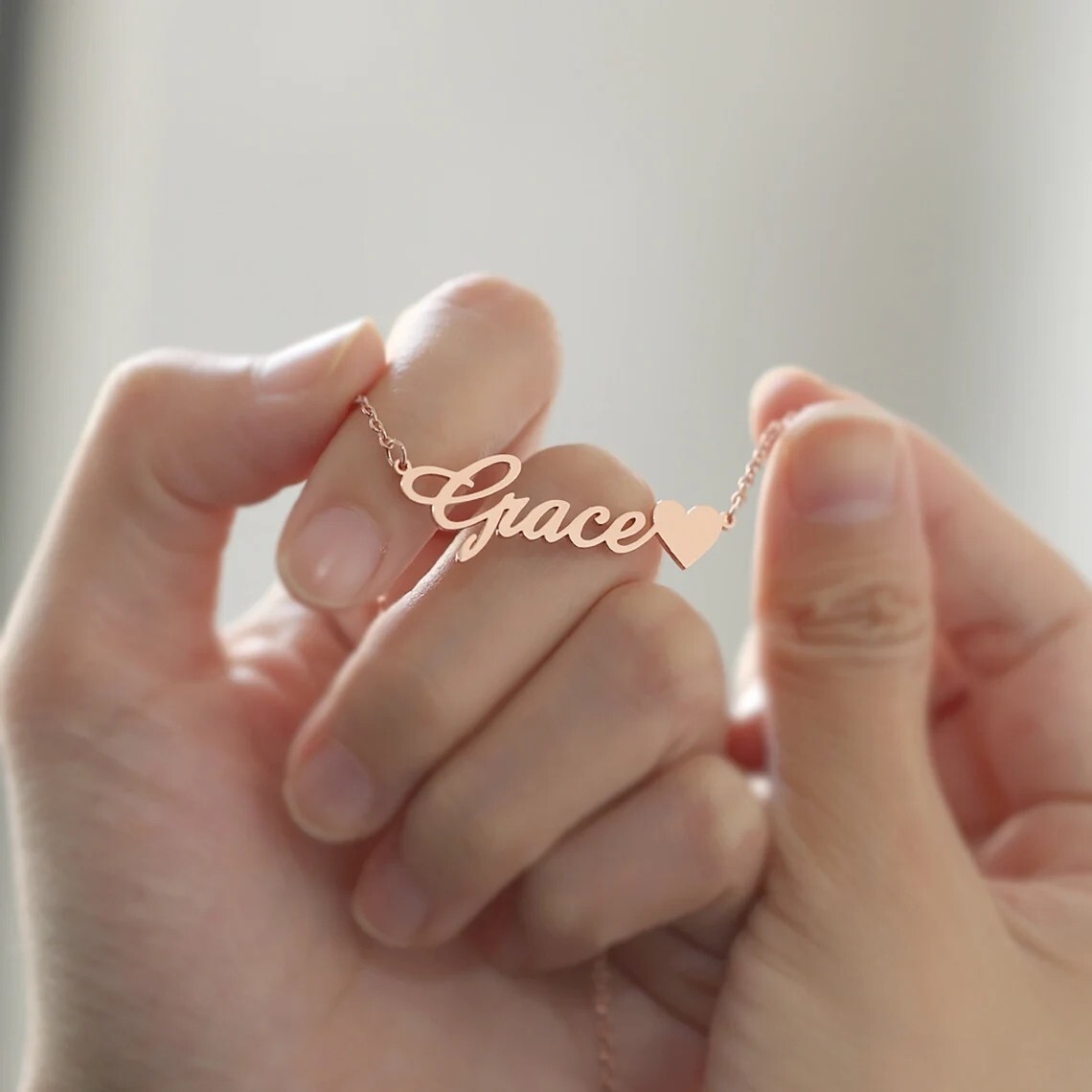 Personalized Custom Name Necklace Women Stainless Steel Nameplate Pendant Gift