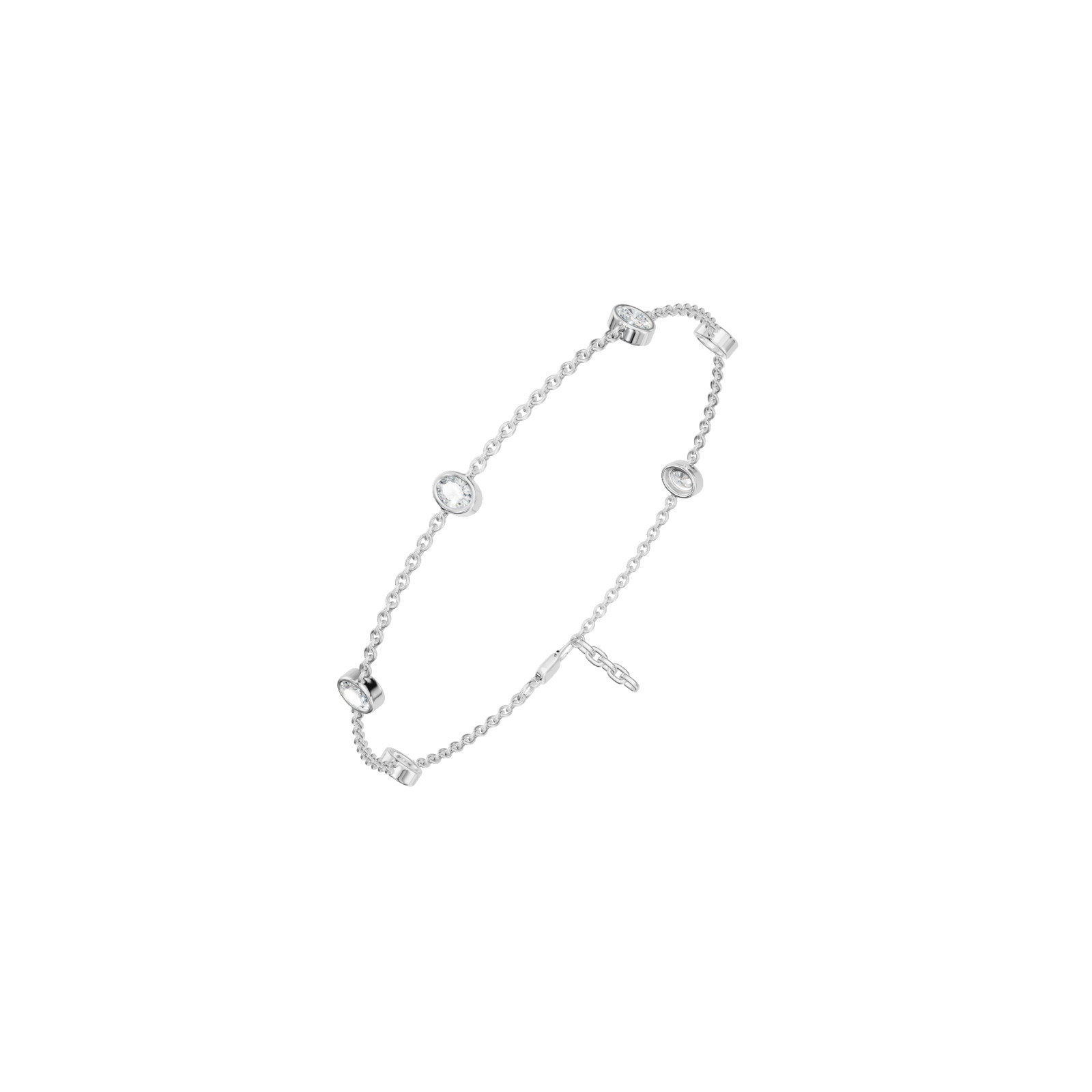 Eterna Glow Oval Lab Grown Diamond Dainty Charm Cluster Bracelet