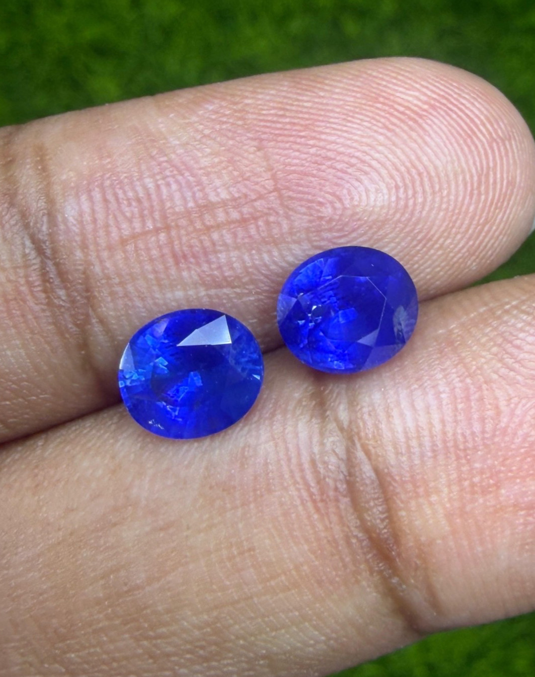 2.61cts natural top quality cornflower blue sapphire oval pair loose gemstone