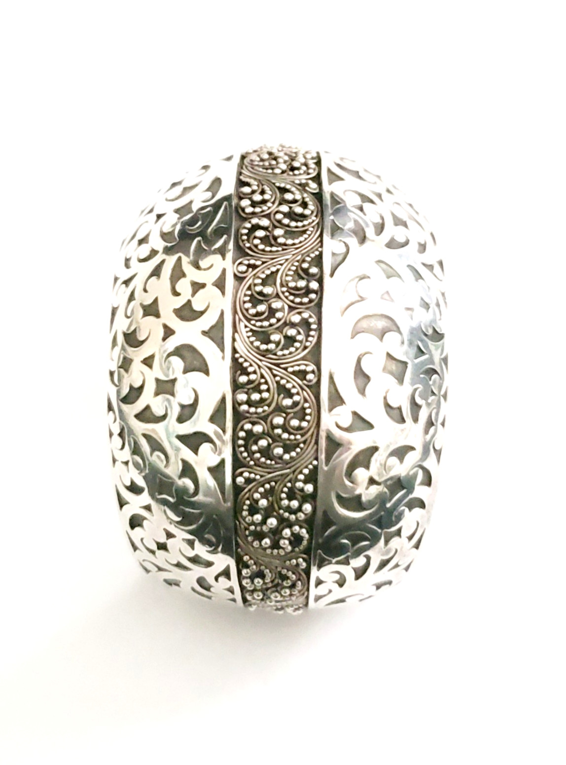 6.25″ x 50mm LOIS HILL 1033 Solid Sterling Silver Scroll Pattern Cuff. FLAWLESS!