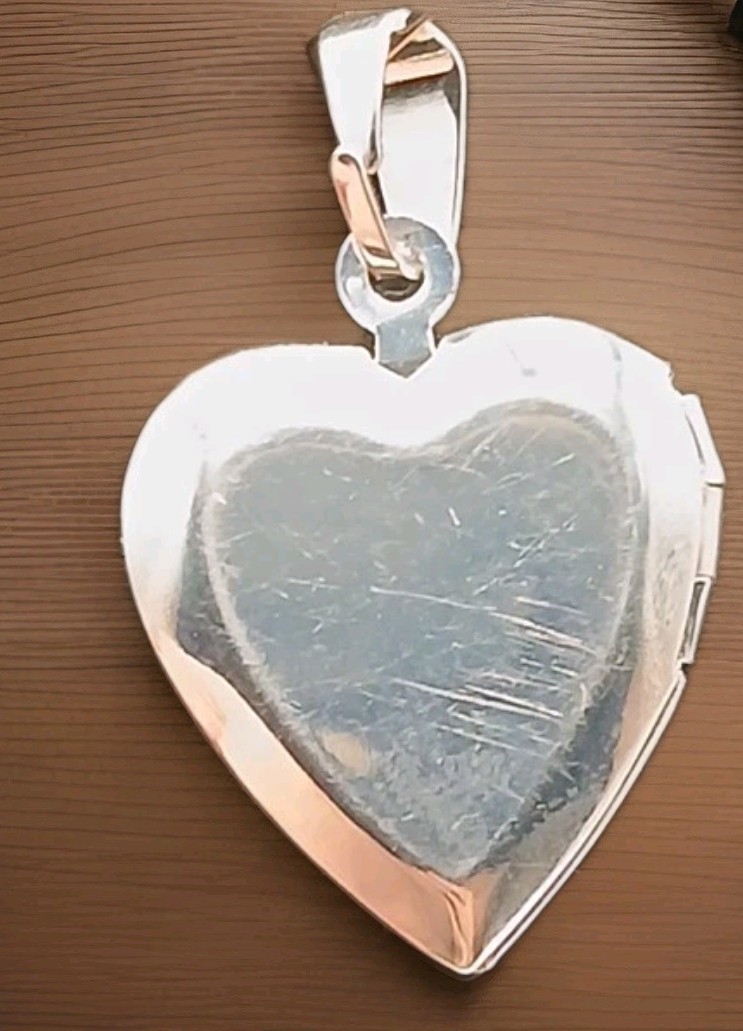 Locket Heart Paua Shell Pendant Necklace. Pendant Only.