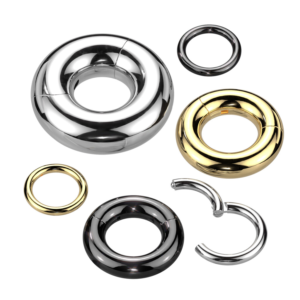 0G & 00G Implant Grade Titanium Hinged Hoop Segment Ring Septum