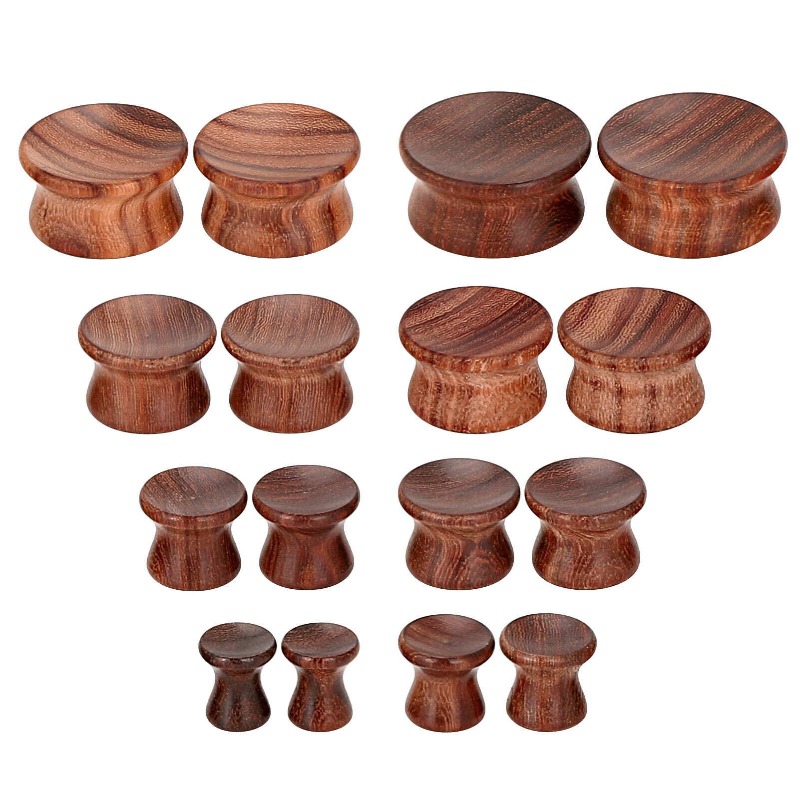 2PCS Saddle Concave Ear Plugs-Organic Wood Ear Gauges Expander Tunnels Piercing