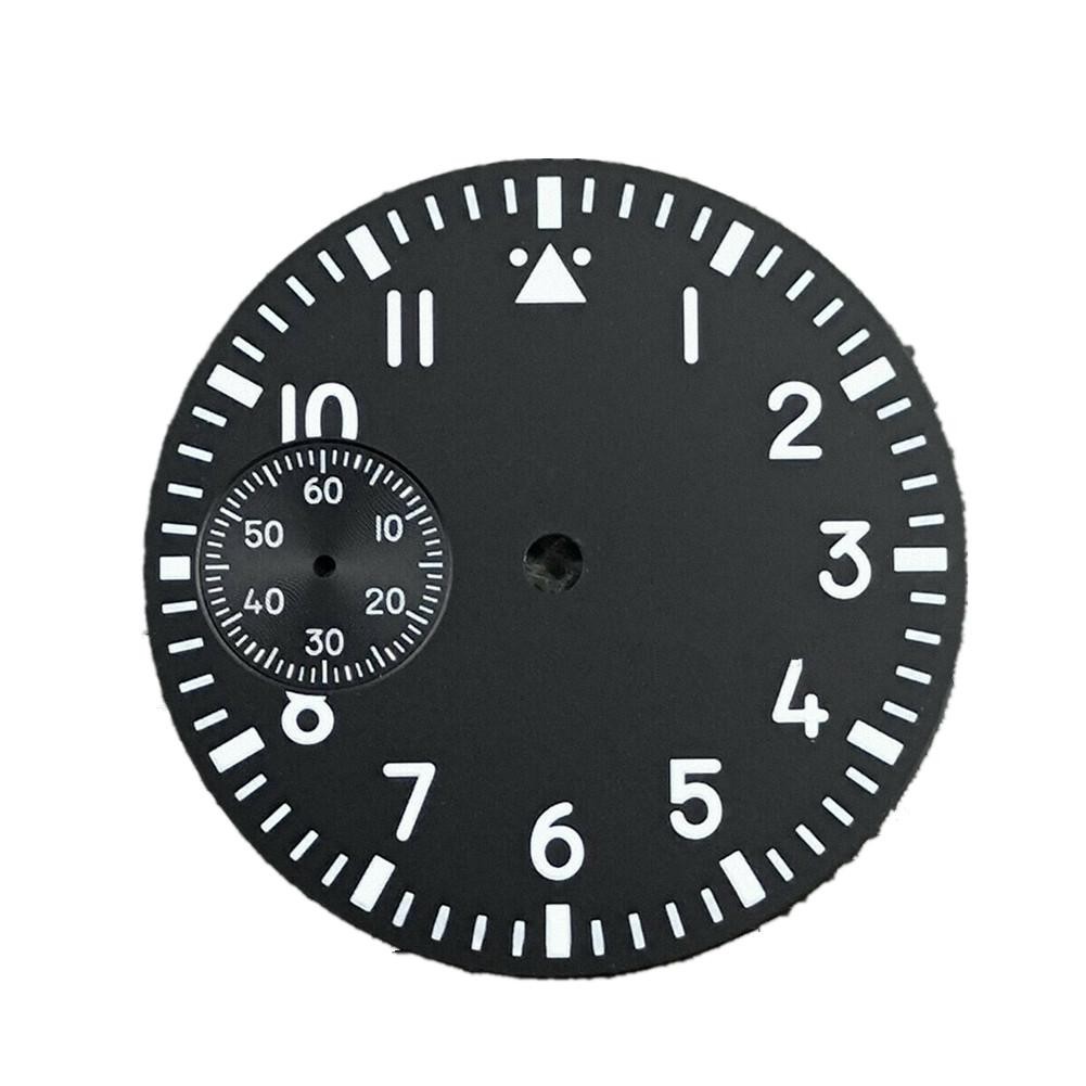 Black/White Green Luminous Watch Dial For Seagull ETA 6497 ST3600 Movement L