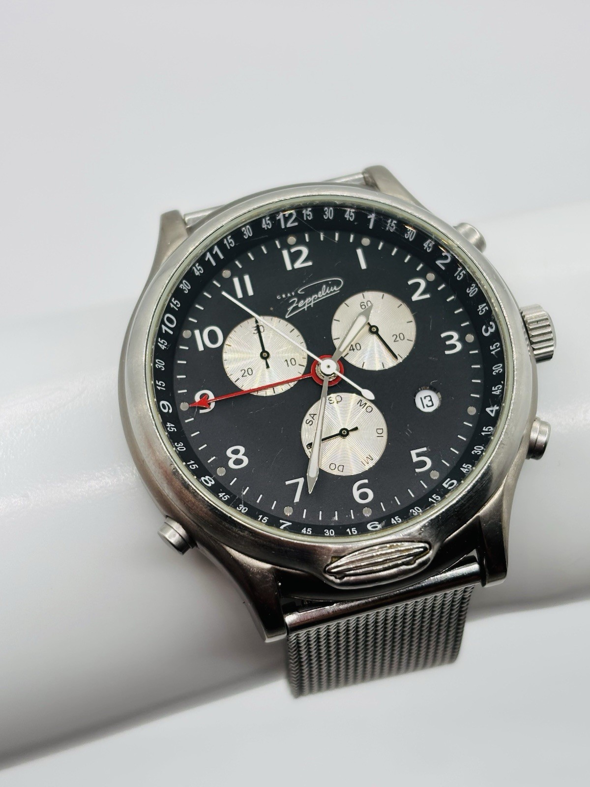Vintage Graf Zeppelin Classic Line 7480/1876 Titanium GMT Dial Watch German Made