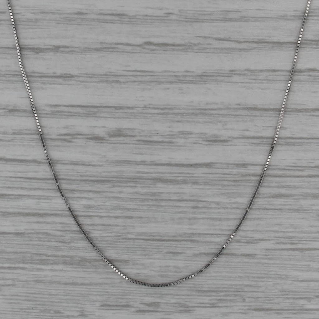 18.5″ 0.5mm Box Chain Necklace 14k White Gold
