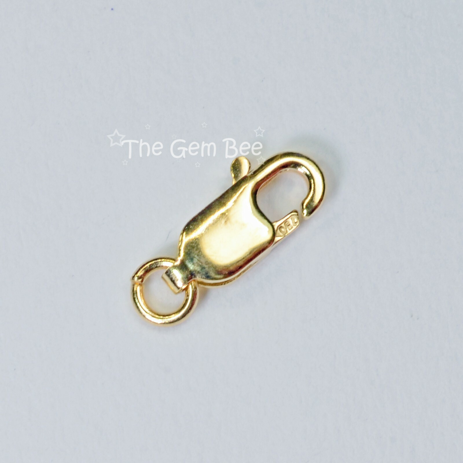 5mmx10.3mm 18k Solid Yellow Gold Lobster Clasp With Open Jump Ring