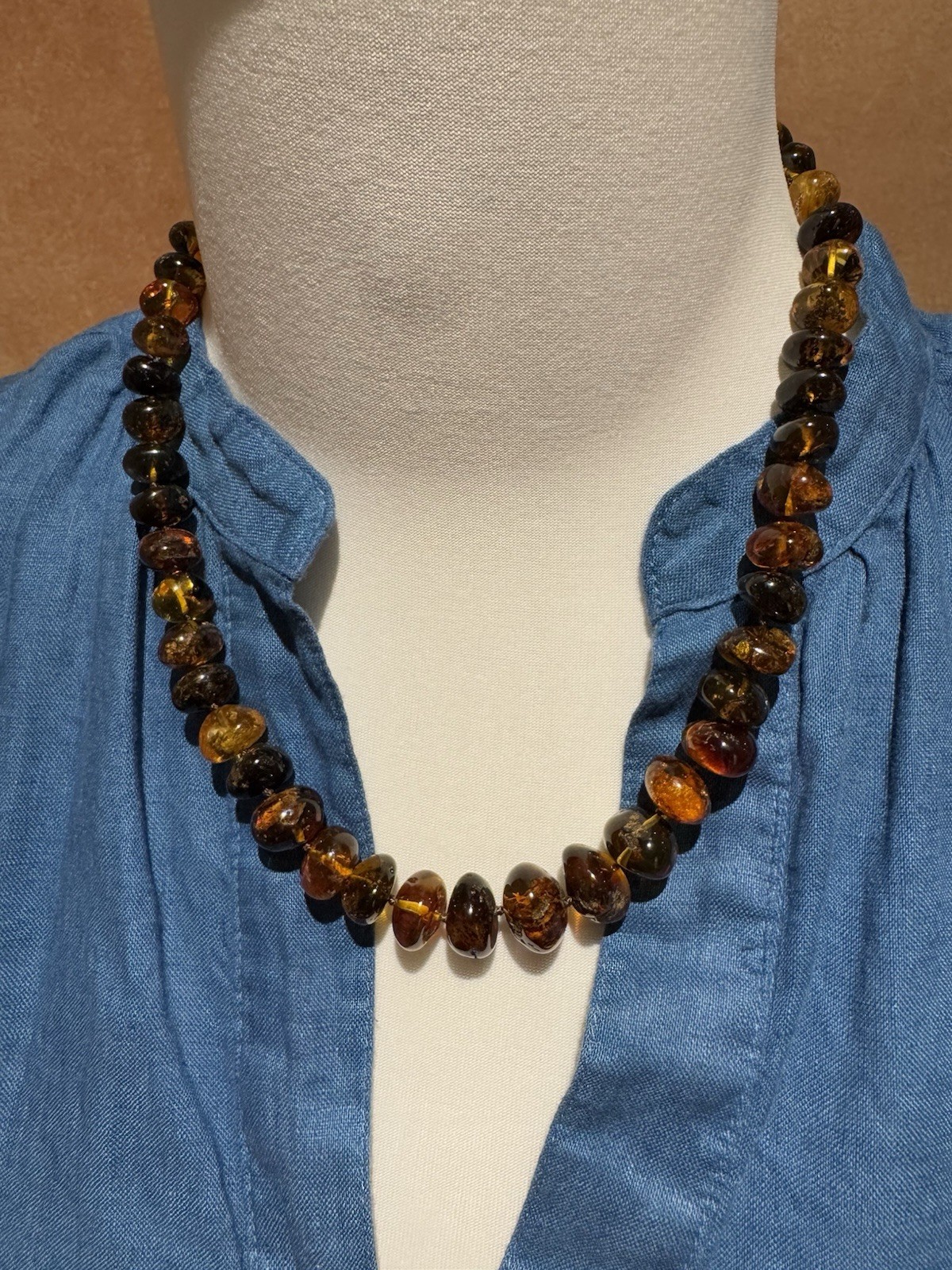 Natural Baltic Amber Necklace Natural Inclusions 33.1g 51cm
