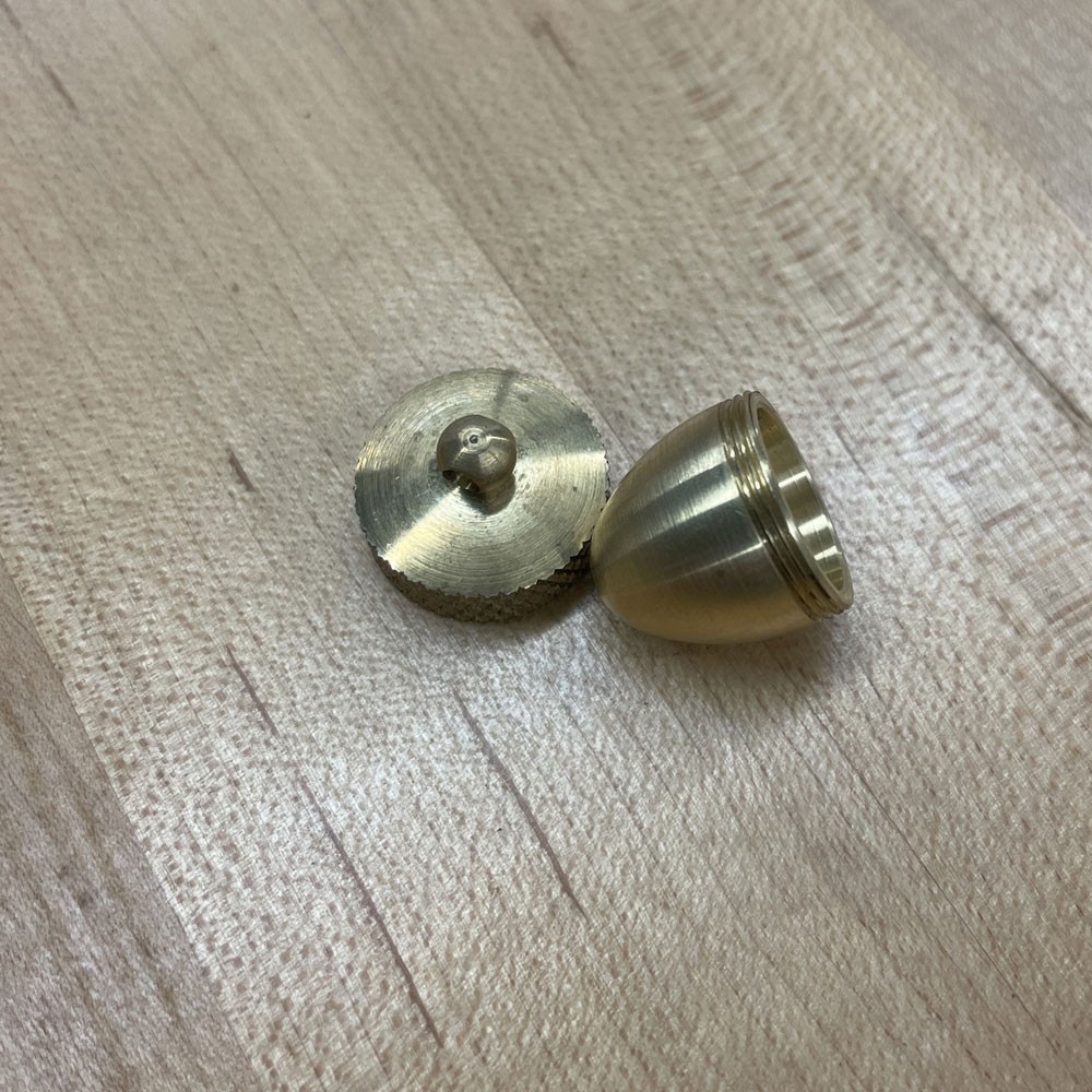 ACORN pendant , Vial , Pill box opens, unscrew top, Canister Solid Brass SHIP