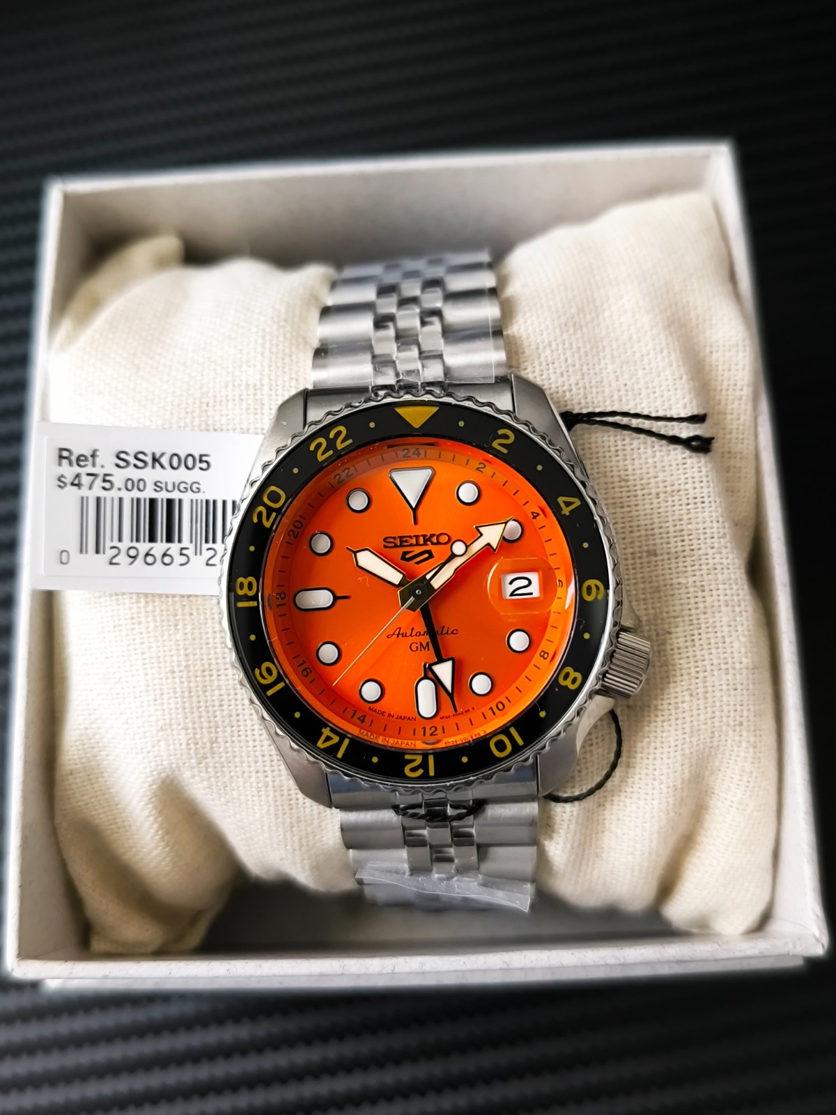 Seiko 5 Sports SKX Sports Style GMT Orange dial JAPAN SSK005-MINT