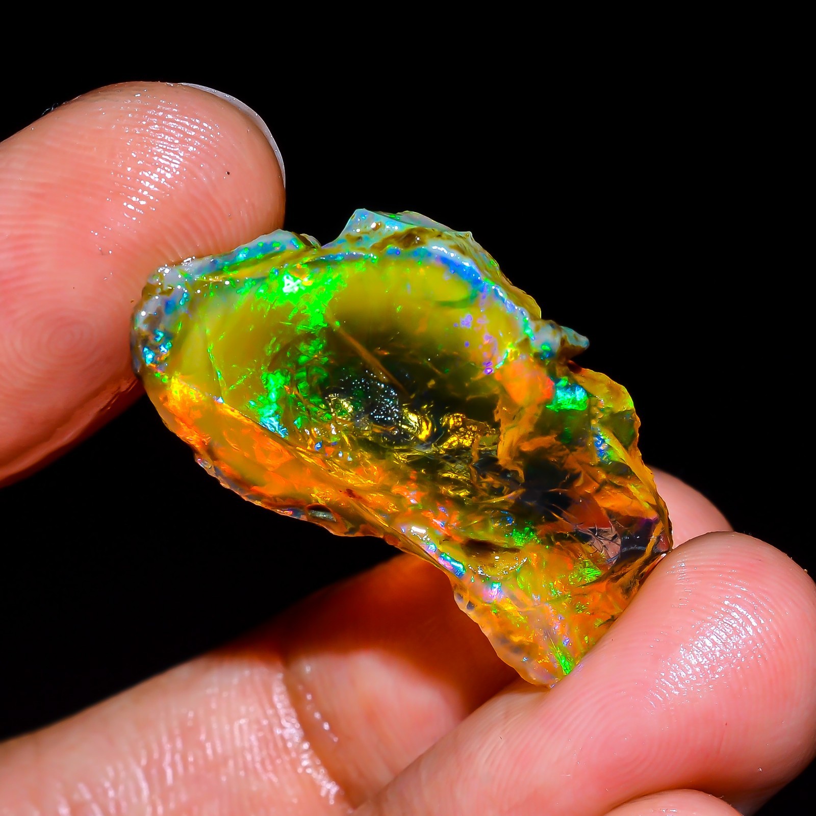 Natural Ethiopian Opal Rough Specimen Opal Welo Fire Crystal Opal Approx 17 Ct.
