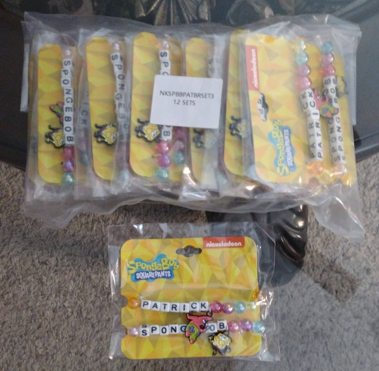 SpongeBob SquarePants & Patrick Friendship Bracelets With Charms. Nickelodeon