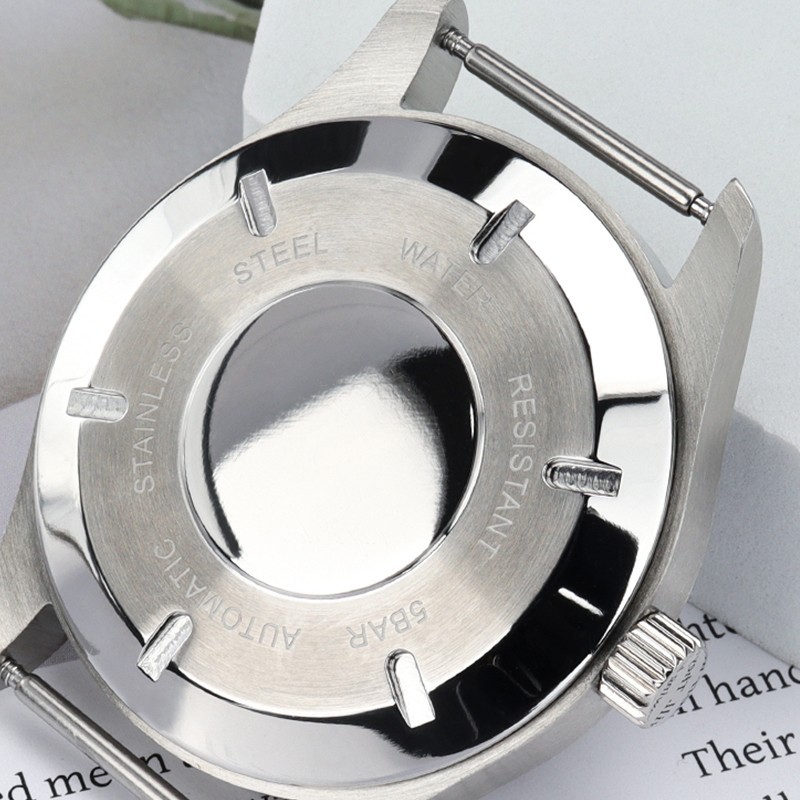 FEIYASHI 40mm Vintage Diver Watch Case Silver Steel 10ATM For Seiko NH35 38 NH36