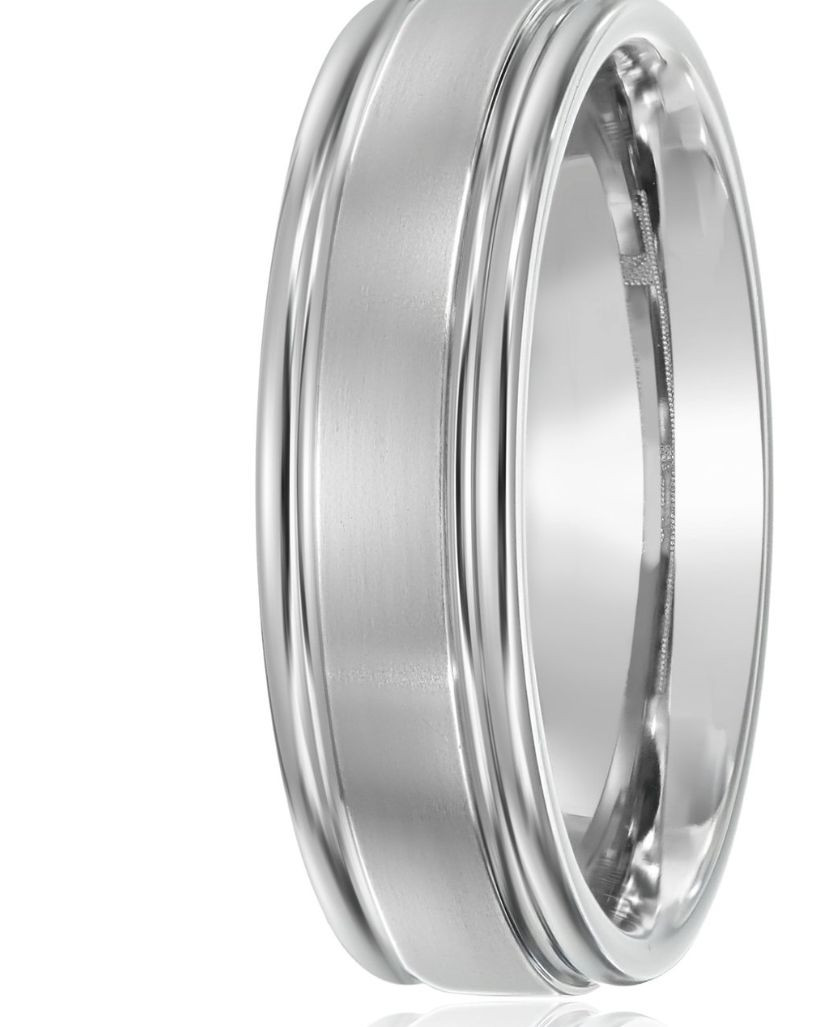 Men’s Titanium Wedding Band 6mm Comfort Fit Ring Classic Satin Finish Groove