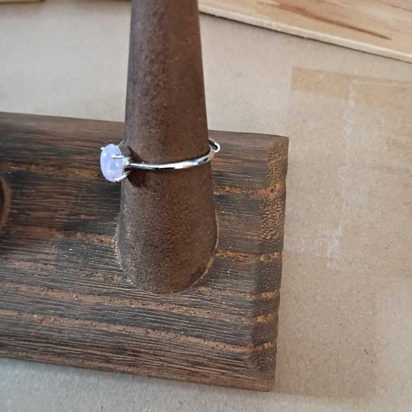 Size 6.5 silver and lavender moon quartz ring stamp 925