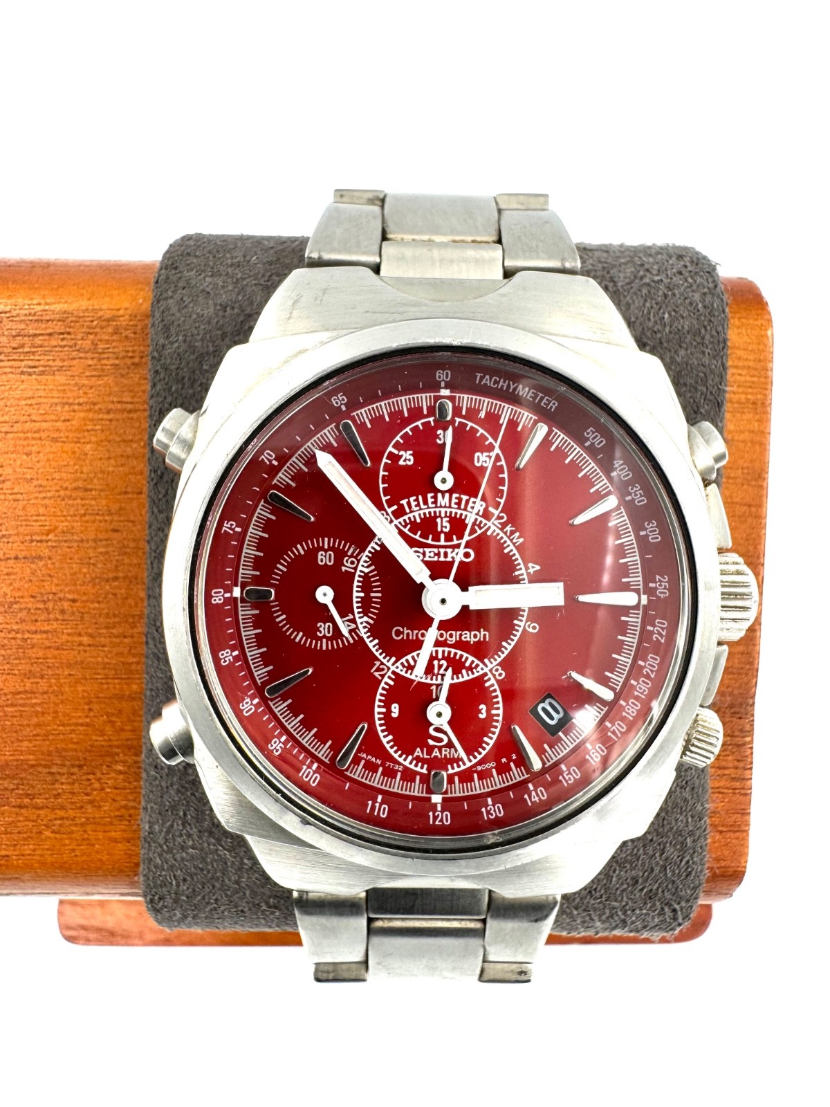vintage seiko 34mm Men Quartz Watch New Battery working 7T32-9000 -f1539