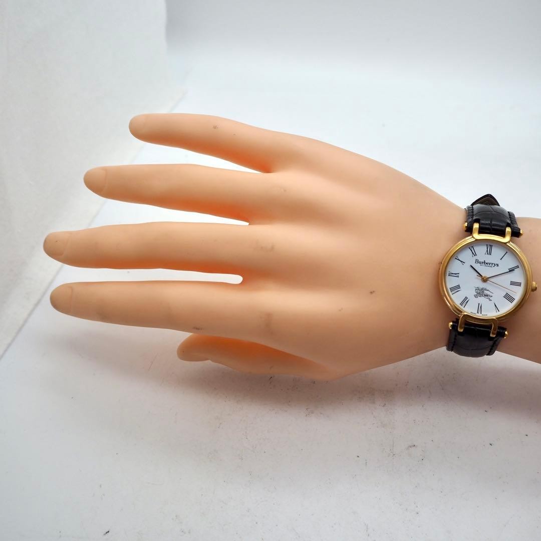 Burberry 3200 Men’s Quartz Watch Gold White Roman Dial Japan 0714639