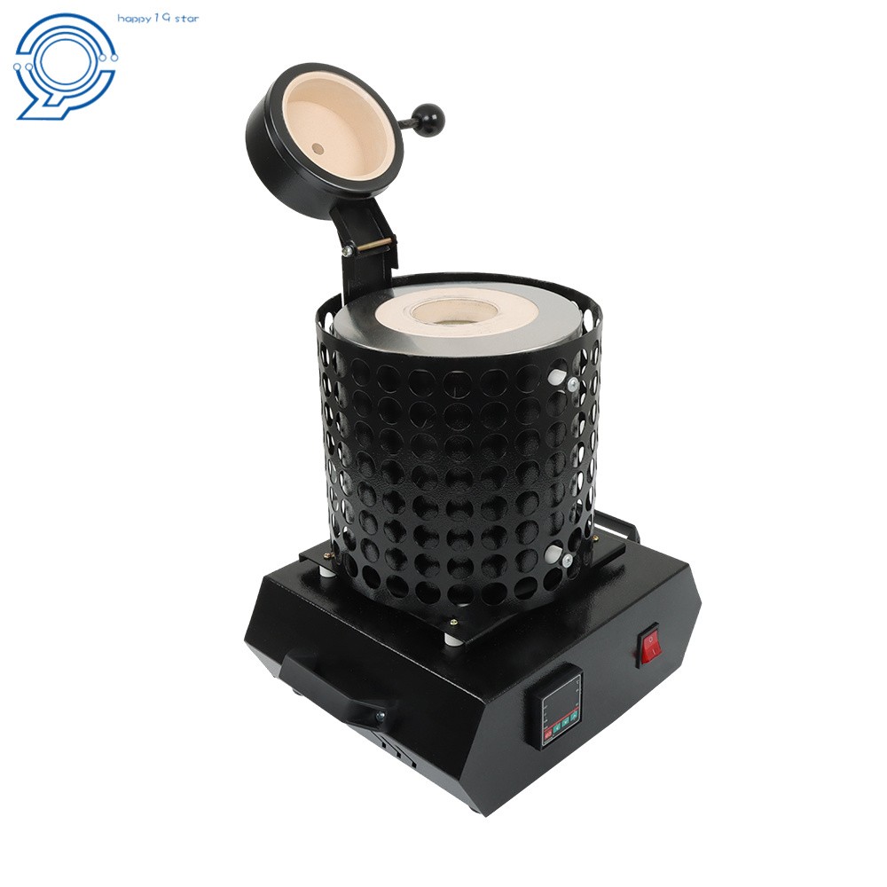 Black 3KG Gold Melting Furnace Digital Electric Melting Furnace 1400W For Mental