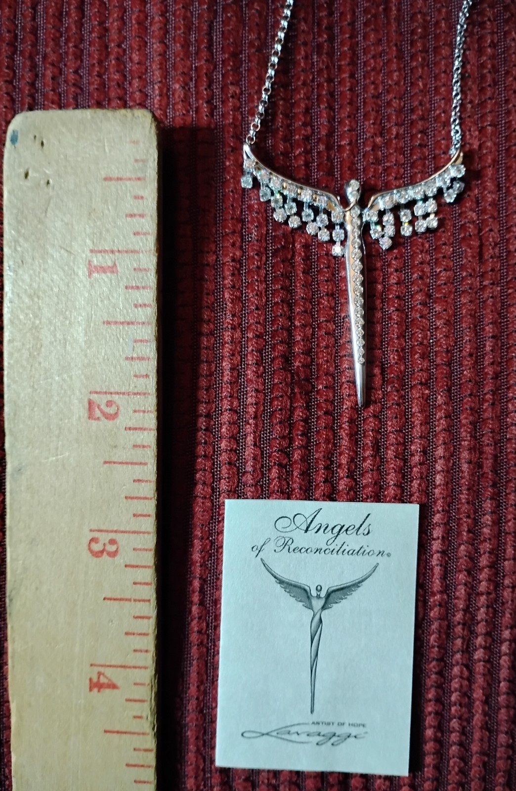 Steven Lavaggi QVC Diamonique Angel of Reconciliation Necklace Sterling Silver