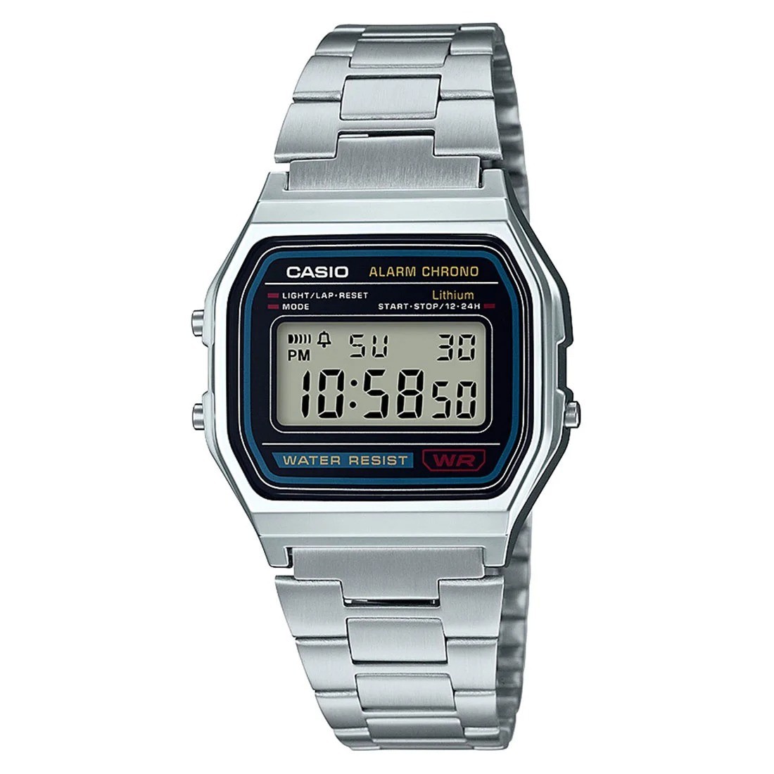Brand New Casio A158WA-1JH Collection Men’s Silver Watch LED Light From Japan