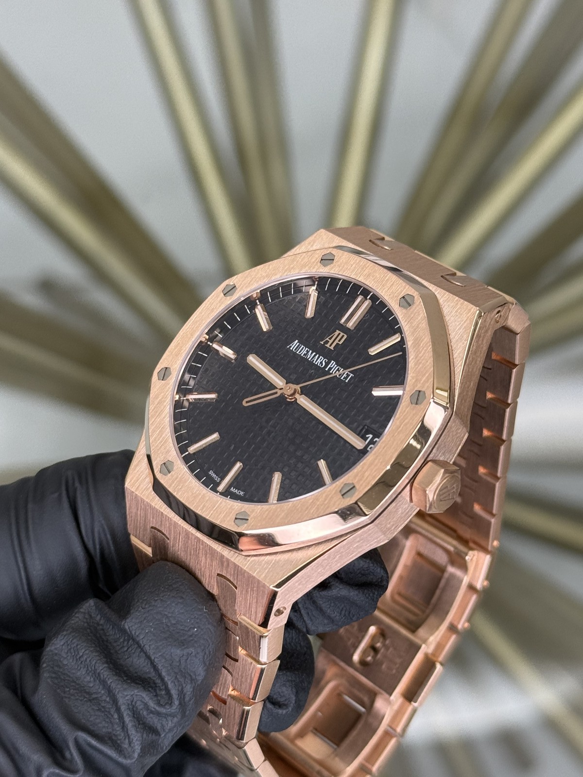 2021 Audemars Piguet Royal Oak Black Bracelet 15500OR.OO.1220OR.01 Complete