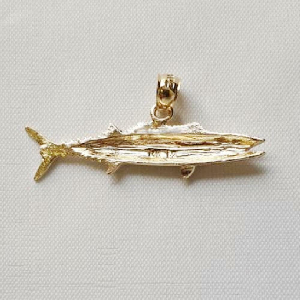 14k Yellow Gold Wahoo Fish Pendant / Charm, Made in USA