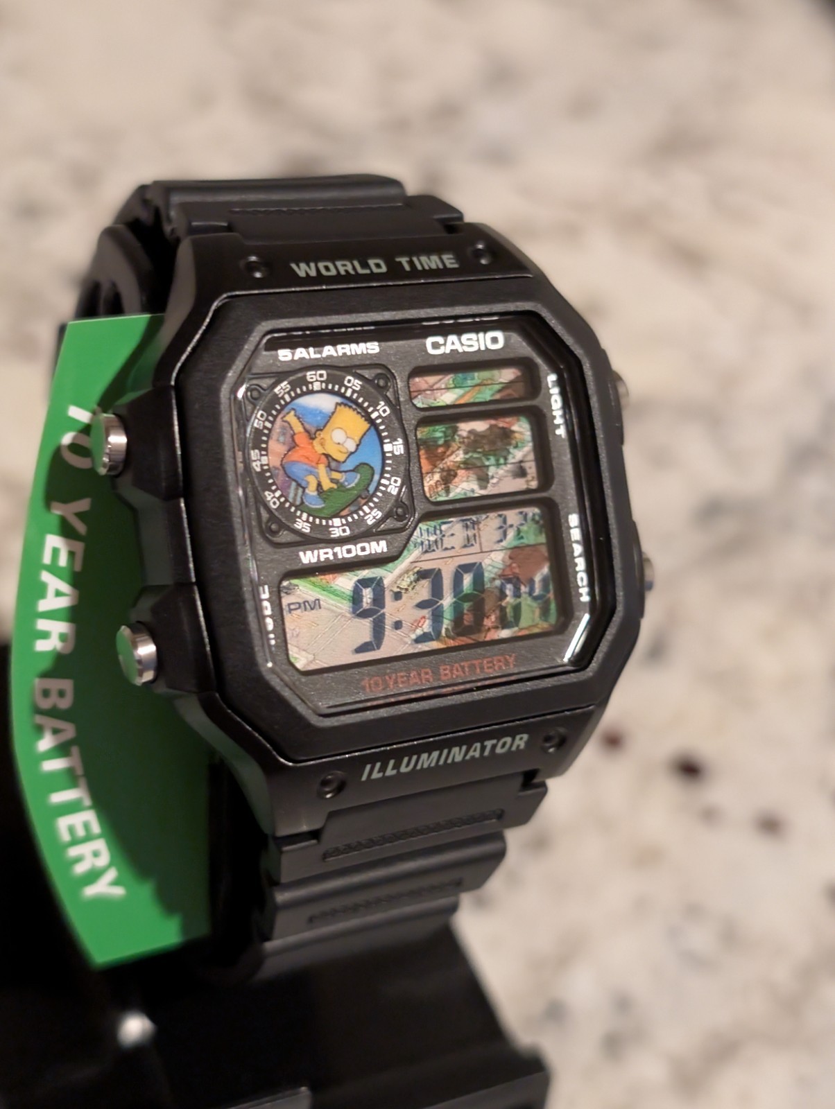 Bart Simpson inspired Custom Casio AE1200 Mod | World time watch | The Simpsons