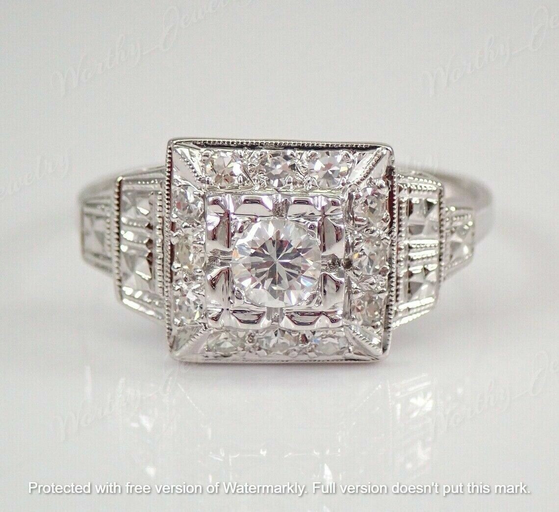 2.30Ct Round Lab-Created Diamond Engagement Ring 14K White Gold Finish