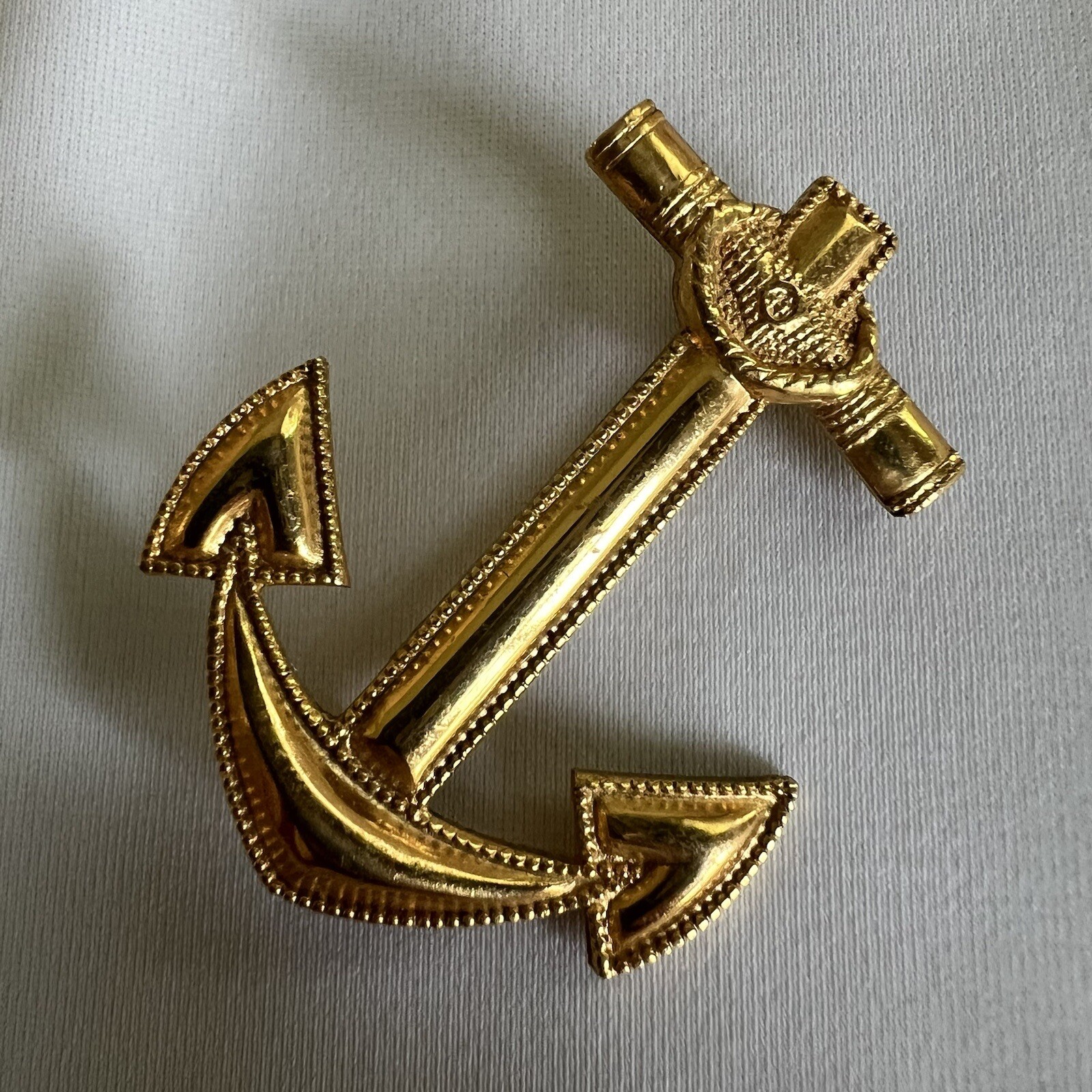 Vintage 10K Gold Filled Anchor Brooch Pin Nautical Sailor Military Emblem Vtg
