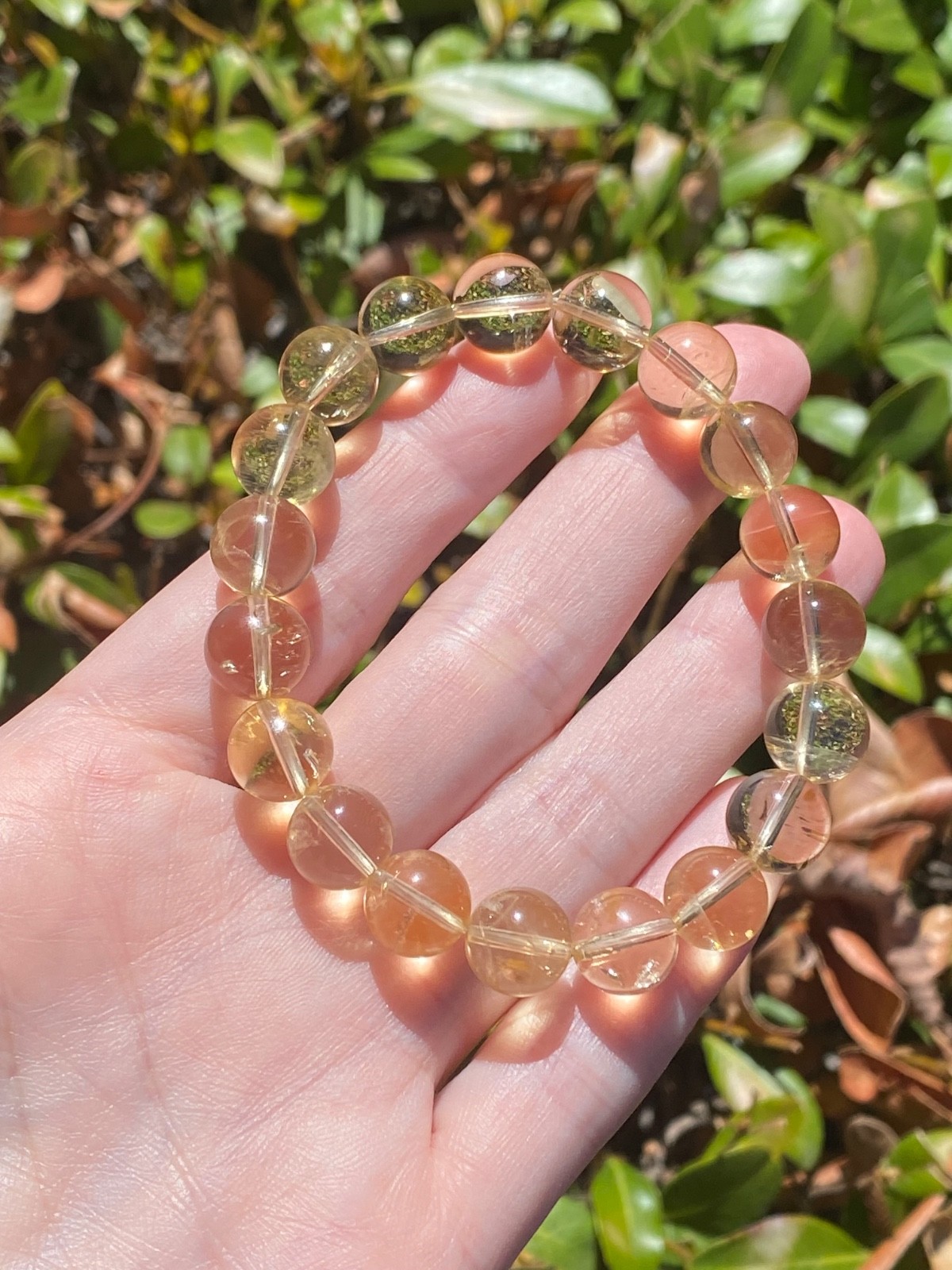 Natural Citrine Bracelet – 10.8mm Genuine Golden Citrine Crystal Bracelet